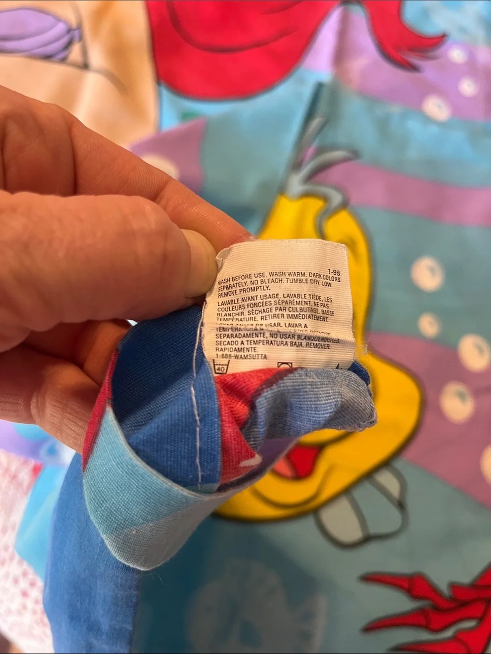 Disney Little Mermaid Pillowcases in Red, Yellow, Blue and Purple